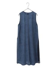 R6EFB30440 HIROKO BIS(小さいサイズ)(メゾン ドゥ サンク) 【小さいサイズ】サイドプリーツデニム風ジャンパースカート ブルー