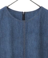 R6EFB30440 HIROKO BIS(小さいサイズ)(メゾン ドゥ サンク) 【小さいサイズ】サイドプリーツデニム風ジャンパースカート ブルー