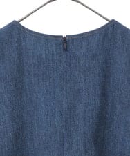 R6EFB30440 HIROKO BIS(小さいサイズ)(メゾン ドゥ サンク) 【小さいサイズ】サイドプリーツデニム風ジャンパースカート ブルー