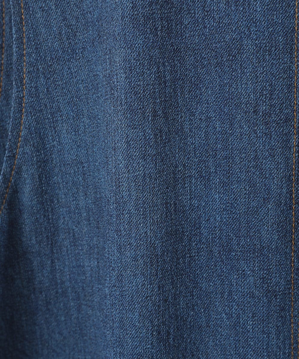 R6EFB30440 HIROKO BIS(小さいサイズ)(メゾン ドゥ サンク) 【小さいサイズ】サイドプリーツデニム風ジャンパースカート ブルー