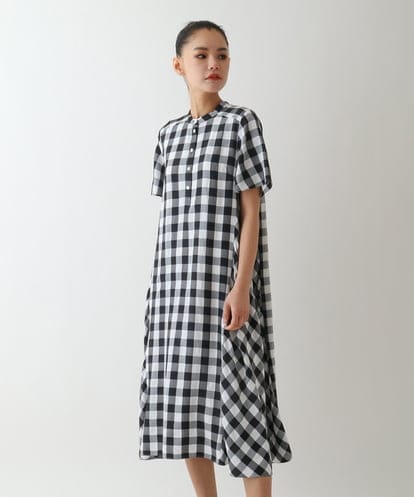 R6EFB35430 HIROKO BIS(小さいサイズ) 【小さいサイズ】ギンガムサッカーデザインワンピース