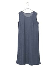 R6EFD41330 HIROKO BIS(小さいサイズ)(メゾン ドゥ サンク) 【小さいサイズ】ピンタックデザインダンガリーワンピース ネイビー