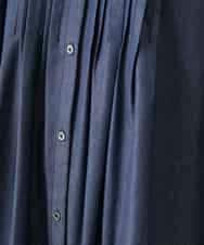 R6EFD41330 HIROKO BIS(小さいサイズ)(メゾン ドゥ サンク) 【小さいサイズ】ピンタックデザインダンガリーワンピース ネイビー