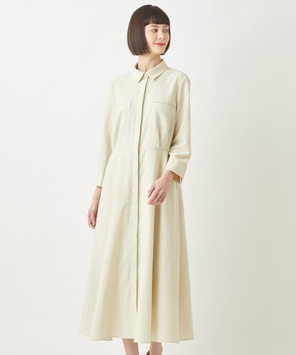R6EFW07370  【小さいサイズ】パッチポケットデザインワンピース