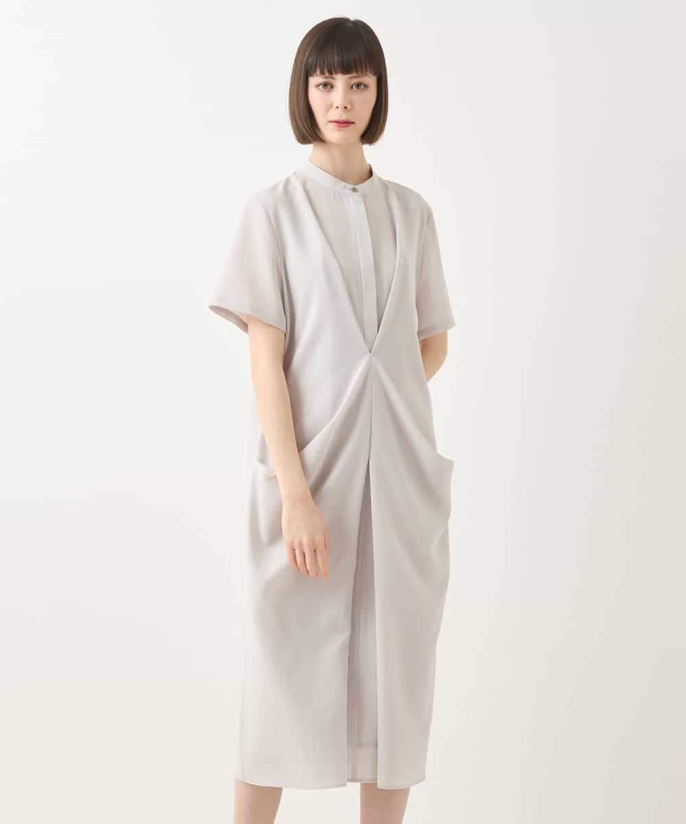 R6EGA03360 HIROKO BIS(小さいサイズ)(メゾン ドゥ サンク) 【小さいサイズ】ヴィンテージボイルシルエットワンピース グレー