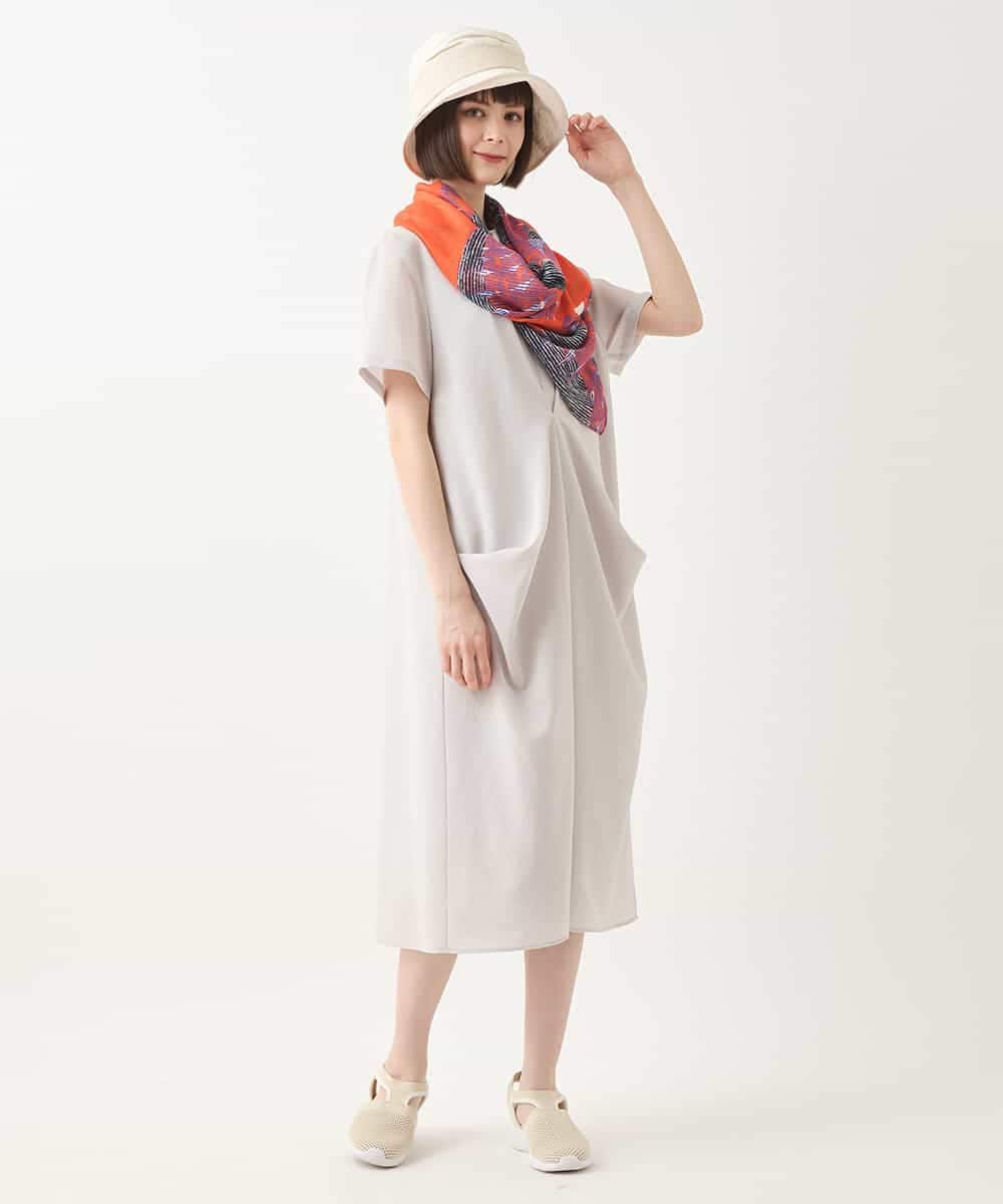 R6EGA03360 HIROKO BIS(小さいサイズ)(メゾン ドゥ サンク) 【小さいサイズ】ヴィンテージボイルシルエットワンピース グレー