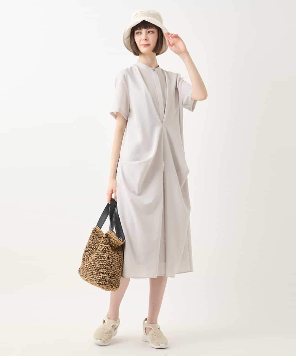 R6EGA03360 HIROKO BIS(小さいサイズ)(メゾン ドゥ サンク) 【小さいサイズ】ヴィンテージボイルシルエットワンピース グレー
