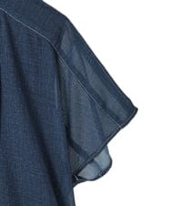 R6EGE31340 HIROKO BIS(小さいサイズ)(メゾン ドゥ サンク) 【小さいサイズ】サテンデニムピンタックデザインワンピース ネイビー