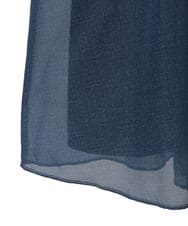 R6EGE31340 HIROKO BIS(小さいサイズ)(メゾン ドゥ サンク) 【小さいサイズ】サテンデニムピンタックデザインワンピース ネイビー