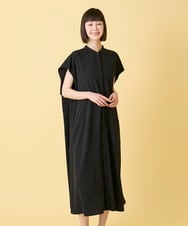 R6EGE50360 HIROKO BIS(小さいサイズ)(メゾン ドゥ サンク) 【小さいサイズ】セーラーカラージョーゼットワンピース/接触冷感/UVカット/速乾 ブラック