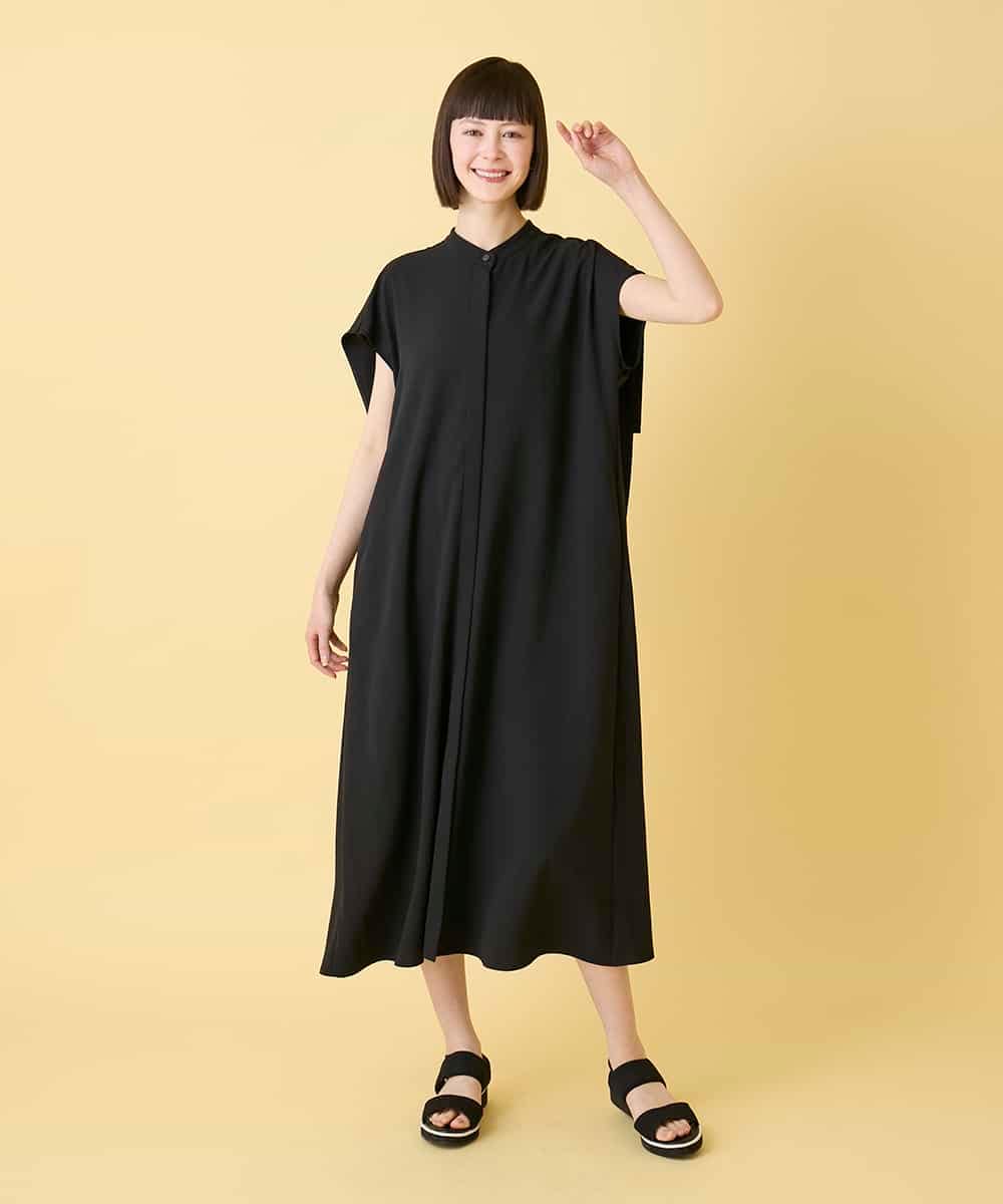 R6EGE50360 HIROKO BIS(小さいサイズ)(メゾン ドゥ サンク) 【小さいサイズ】セーラーカラージョーゼットワンピース/接触冷感/UVカット/速乾 ブルー