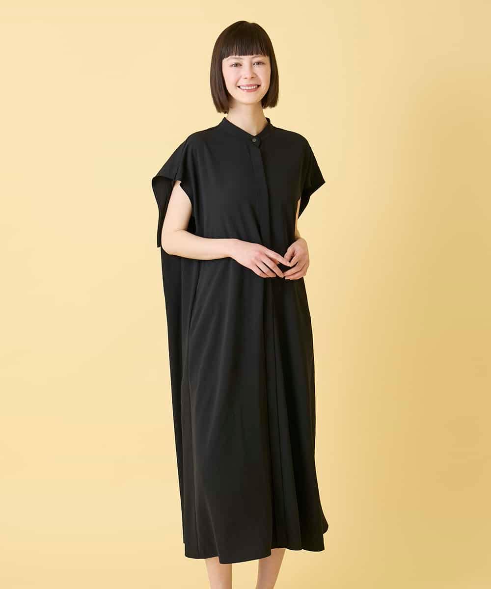 R6EGE50360 HIROKO BIS(小さいサイズ)(メゾン ドゥ サンク) 【小さいサイズ】セーラーカラージョーゼットワンピース ブラック