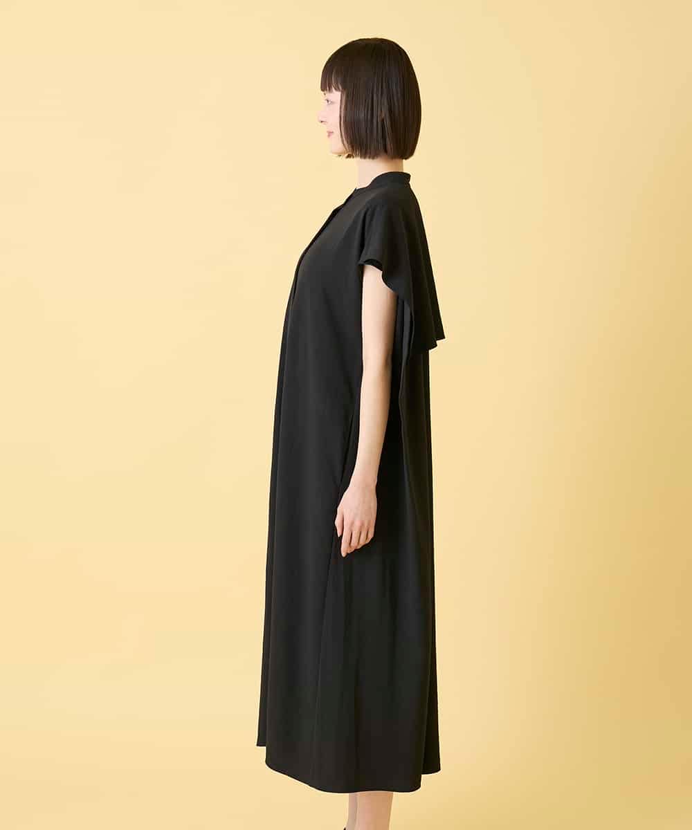 R6EGE50360 HIROKO BIS(小さいサイズ)(メゾン ドゥ サンク) 【小さいサイズ】セーラーカラージョーゼットワンピース ブラック