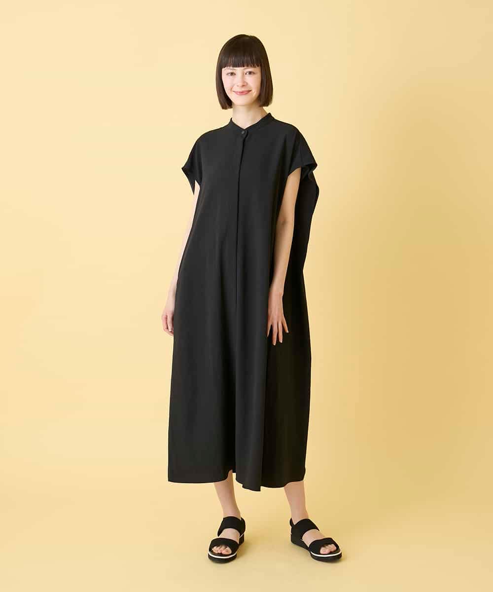 R6EGE50360 HIROKO BIS(小さいサイズ)(メゾン ドゥ サンク) 【小さいサイズ】セーラーカラージョーゼットワンピース ブラック