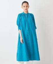 R6EGW16360 HIROKO BIS(小さいサイズ)(メゾン ドゥ サンク) 【小さいサイズ /洗濯機で洗える】スパンボイルワッシャーシャツワンピース ブルー
