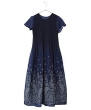 R6EGW21460 HIROKO BIS(小さいサイズ)(メゾン ドゥ サンク) 【小さいサイズ/セットアップ対応】ペーズリージャカードワンピース ブルー
