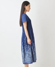 R6EGW21460 HIROKO BIS(小さいサイズ)(メゾン ドゥ サンク) 【小さいサイズ/セットアップ対応】ペーズリージャカードワンピース ブルー
