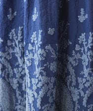 R6EGW21460 HIROKO BIS(小さいサイズ)(メゾン ドゥ サンク) 【小さいサイズ/セットアップ対応】ペーズリージャカードワンピース ブルー
