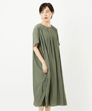 R6EHA20430 HIROKO BIS(小さいサイズ)(メゾン ドゥ サンク) 【小さいサイズ】タックデザインワンピース カーキ
