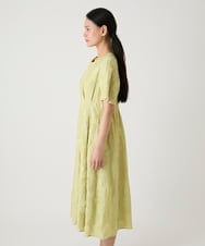 R6EHE11430 HIROKO BIS(小さいサイズ)(メゾン ドゥ サンク) 【小さいサイズ】フラワージャカードAラインワンピース イエロー