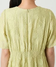 R6EHE11430 HIROKO BIS(小さいサイズ)(メゾン ドゥ サンク) 【小さいサイズ】フラワージャカードAラインワンピース イエロー