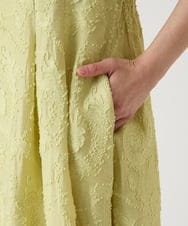 R6EHE11430 HIROKO BIS(小さいサイズ)(メゾン ドゥ サンク) 【小さいサイズ】フラワージャカードAラインワンピース イエロー