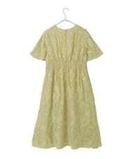 R6EHE11430 HIROKO BIS(小さいサイズ)(メゾン ドゥ サンク) 【小さいサイズ】フラワージャカードAラインワンピース イエロー