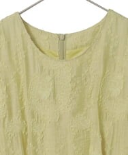 R6EHE11430 HIROKO BIS(小さいサイズ)(メゾン ドゥ サンク) 【小さいサイズ】フラワージャカードAラインワンピース イエロー