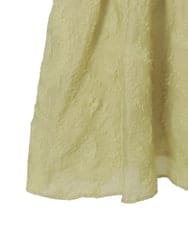 R6EHE11430 HIROKO BIS(小さいサイズ)(メゾン ドゥ サンク) 【小さいサイズ】フラワージャカードAラインワンピース イエロー