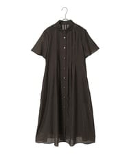 R6EHE21360 HIROKO BIS(小さいサイズ)(メゾン ドゥ サンク) 【小さいサイズ】タックデザインシャツワンピース ブルー