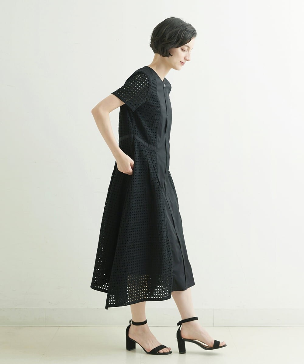 小さいサイズ 洗える アイレット配色ワンピース ワンピース Hiroko Bis 小さいサイズ メゾン ドゥ サンク イトキンオンラインストア