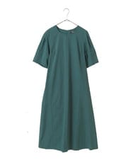R6EIB10340 HIROKO BIS(小さいサイズ)(メゾン ドゥ サンク) 【小さいサイズ】配色ステッチ立体スリーブワンピース グリーン