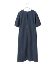 R6EIB10340 HIROKO BIS(小さいサイズ)(メゾン ドゥ サンク) 【小さいサイズ】配色ステッチ立体スリーブワンピース グリーン