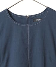 R6EIB10340 HIROKO BIS(小さいサイズ)(メゾン ドゥ サンク) 【小さいサイズ】配色ステッチ立体スリーブワンピース グリーン
