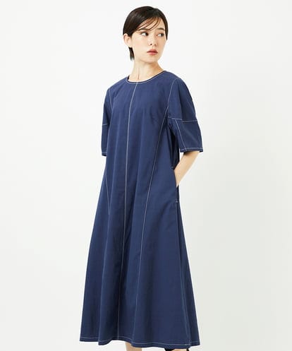 R6EIB10340 HIROKO BIS(小さいサイズ) 【小さいサイズ】配色ステッチ立体スリーブワンピース
