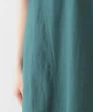 R6EIB10340 HIROKO BIS(小さいサイズ)(メゾン ドゥ サンク) 【小さいサイズ】配色ステッチ立体スリーブワンピース グリーン