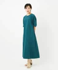 R6EIB10340 HIROKO BIS(小さいサイズ)(メゾン ドゥ サンク) 【小さいサイズ】配色ステッチ立体スリーブワンピース ネイビー