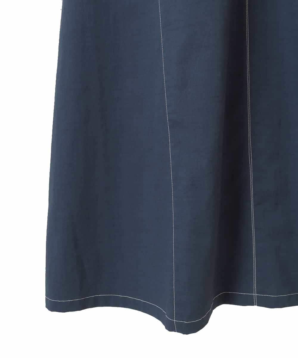 R6EIB10340 HIROKO BIS(小さいサイズ)(メゾン ドゥ サンク) 【小さいサイズ】配色ステッチ立体スリーブワンピース ネイビー