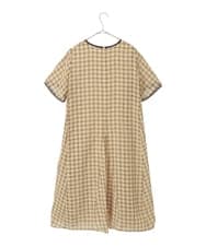 R6EIE11390 HIROKO BIS(小さいサイズ)(メゾン ドゥ サンク) 【小さいサイズ】サッカーチェック半袖ワンピース ホワイト