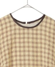 R6EIE11390 HIROKO BIS(小さいサイズ)(メゾン ドゥ サンク) 【小さいサイズ】サッカーチェック半袖ワンピース ホワイト