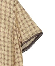 R6EIE11390 HIROKO BIS(小さいサイズ)(メゾン ドゥ サンク) 【小さいサイズ】サッカーチェック半袖ワンピース ホワイト
