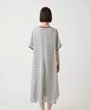 R6EIE11390 HIROKO BIS(小さいサイズ)(メゾン ドゥ サンク) 【小さいサイズ】サッカーチェック半袖ワンピース ホワイト