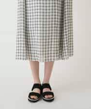 R6EIE11390 HIROKO BIS(小さいサイズ)(メゾン ドゥ サンク) 【小さいサイズ】サッカーチェック半袖ワンピース ホワイト