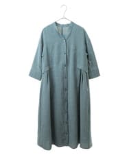 R6EIW03270 HIROKO BIS(小さいサイズ)(メゾン ドゥ サンク) 【小さいサイズ/洗濯機で洗える】サイドタックシルエットワンピース ベージュ