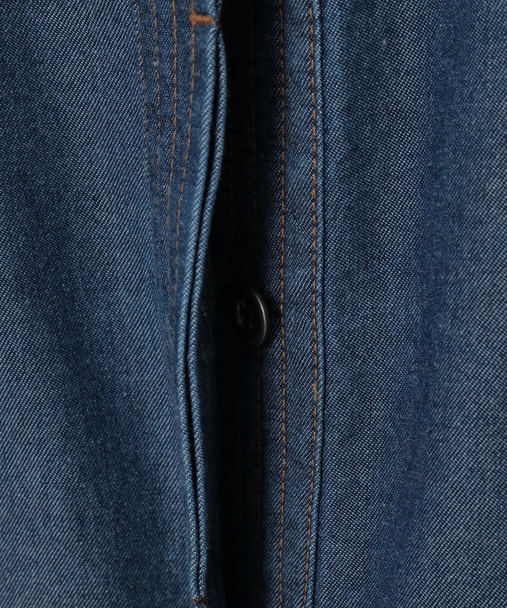 R6EJB02360 HIROKO BIS(小さいサイズ)(メゾン ドゥ サンク) 【小さいサイズ】ステッチポイントデニムワンピース ネイビー