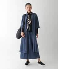 R6EJB02360 HIROKO BIS(小さいサイズ)(メゾン ドゥ サンク) 【小さいサイズ】ステッチポイントデニムワンピース ネイビー