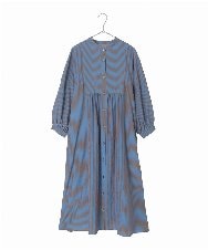 R6EJB21360 HIROKO BIS(小さいサイズ)(メゾン ドゥ サンク) 【小さいサイズ】ストライプパターン切り替えデザインワンピース ネイビー