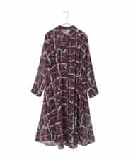 R6EJD20490 HIROKO BIS(小さいサイズ)(メゾン ドゥ サンク) 【小さいサイズ】変形チェックシアーワンピース パープル