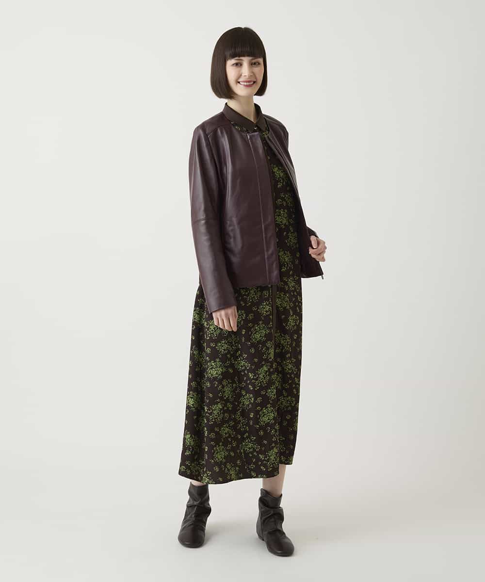 R6ELE30490 HIROKO BIS(小さいサイズ)(メゾン ドゥ サンク) 【小さいサイズ】小付きフラワー柄シャツワンピース ブラウン