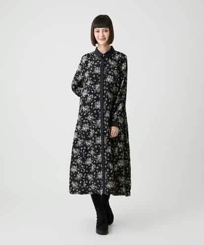 R6ELE30490 HIROKO BIS(小さいサイズ) 【小さいサイズ】小付きフラワー柄シャツワンピース